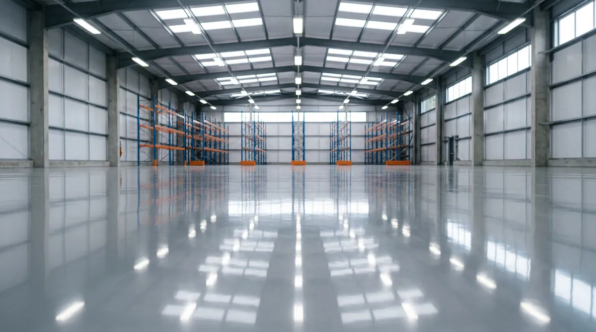A seamless Floortop epoxy resin floor in an industrial unit